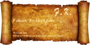 Fabók Krisztián névjegykártya